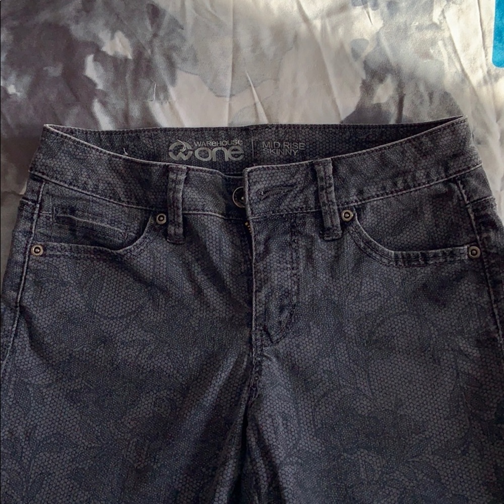 Grey Print, Midrise skinny